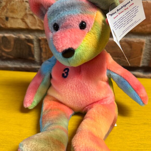 Salvino's Alex Rodriguez 1998 Bamm Beanos Beanie Babies MLB Baseball MWT - Picture 2 of 3